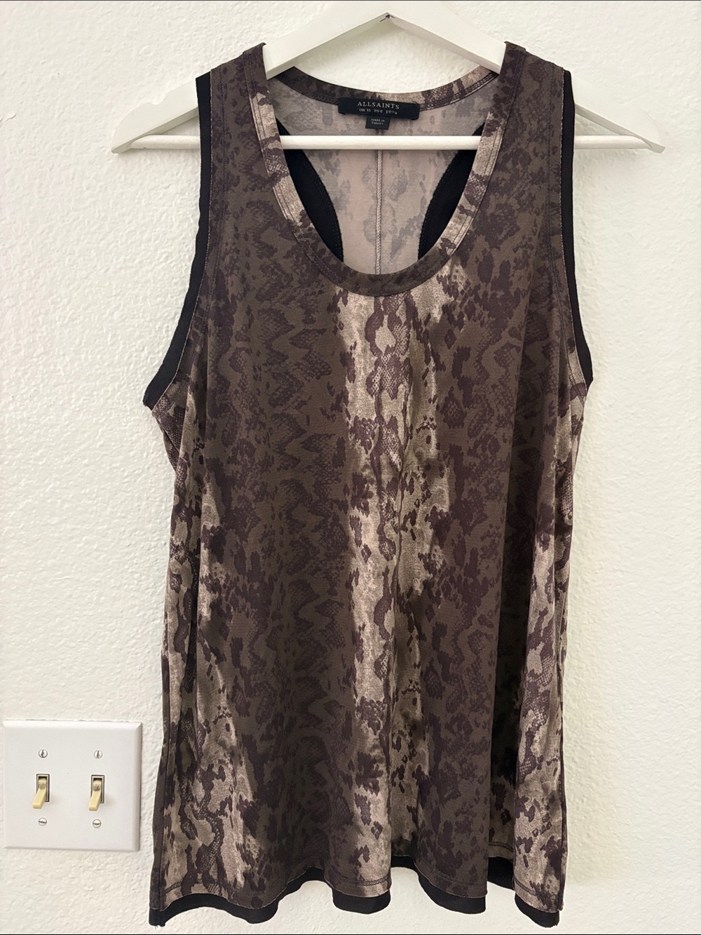 All Saints Snake-Print Tank Top